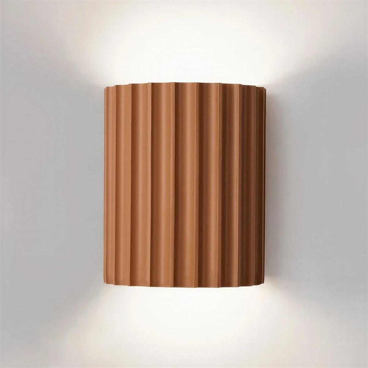 Round Fluted Wall Lamp With Up Down Lighting