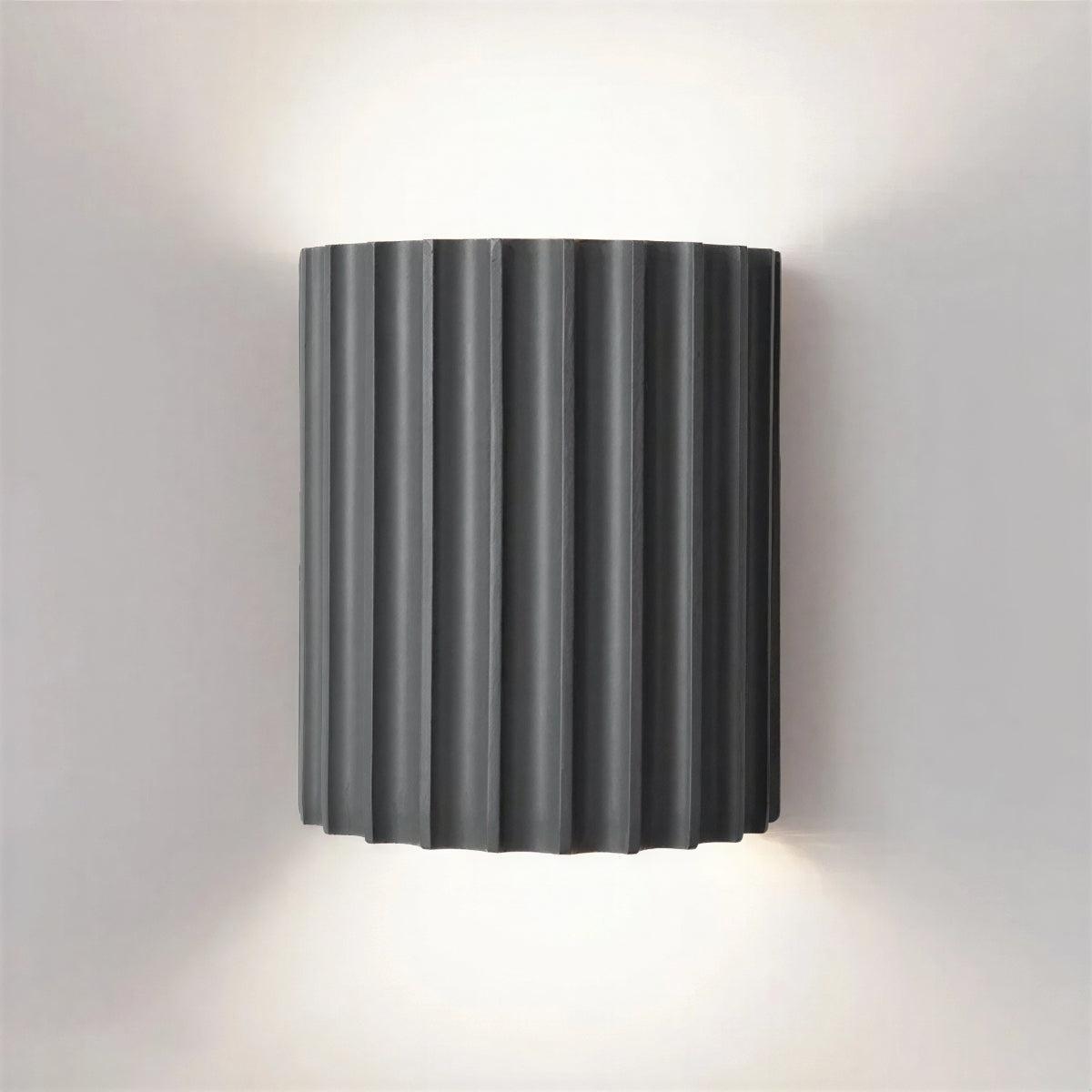 Round Fluted Wall Lamp With Up Down Lighting