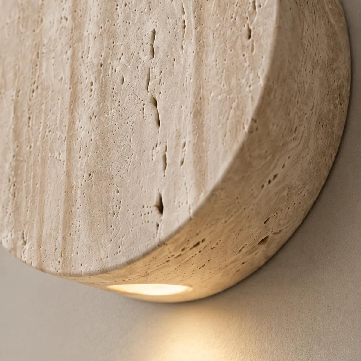 Round Stone Wall Light For Bedroom Bathroom And Lounge