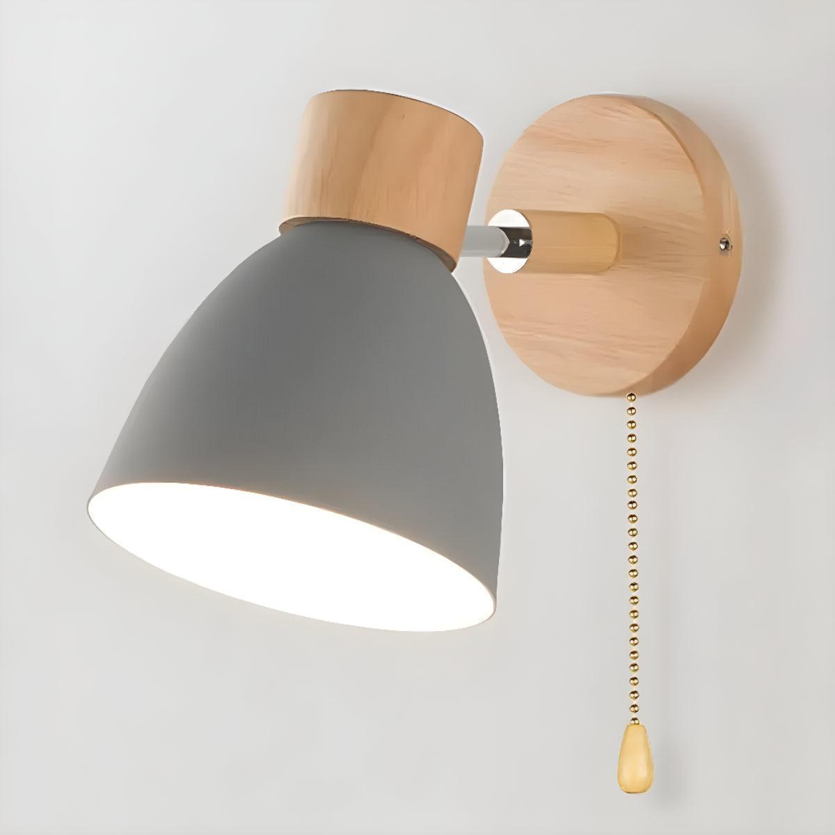Scandinavian Wall Mounted Bedside Reading Light With Integrated Pull Switch