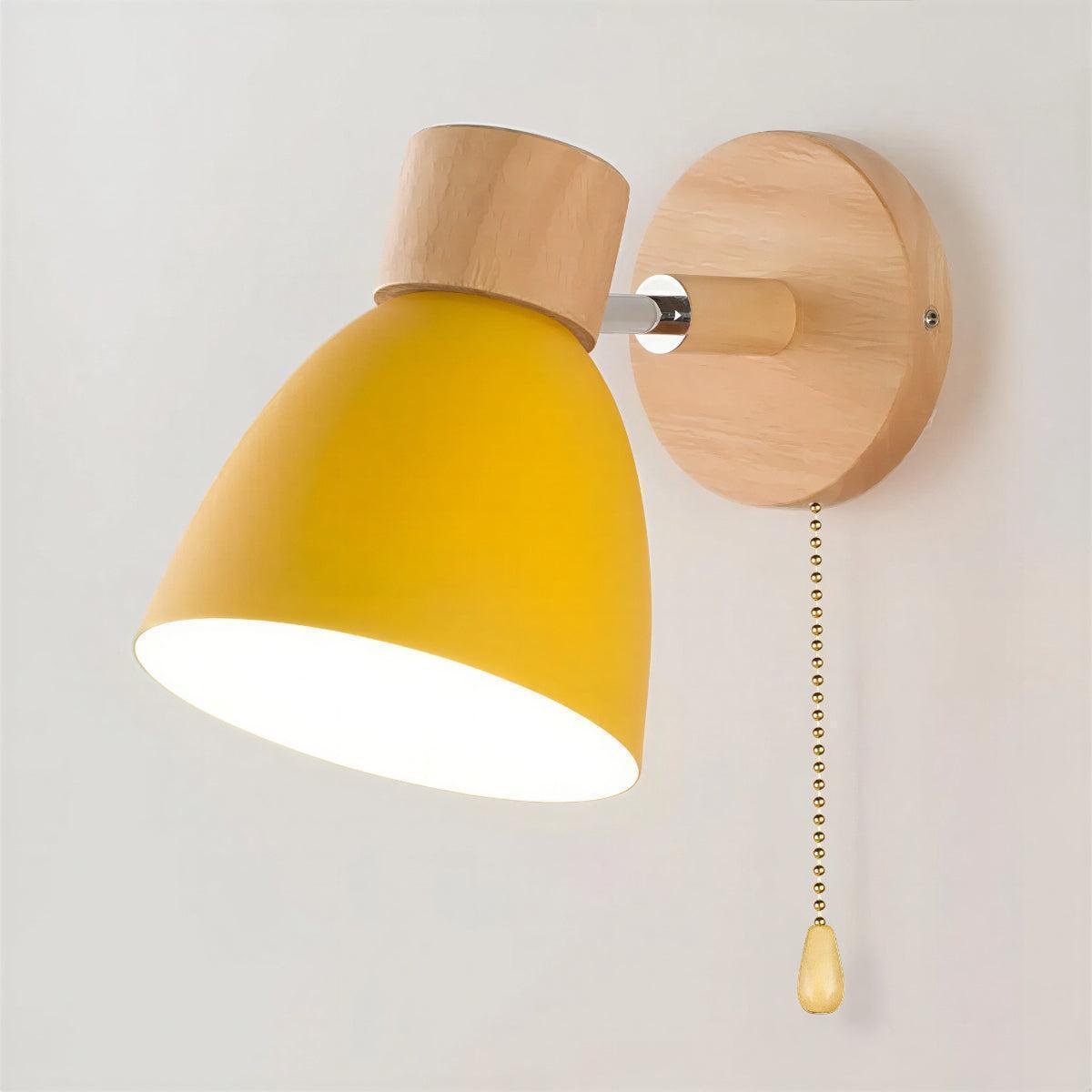 Scandinavian Wall Mounted Bedside Reading Light With Integrated Pull Switch