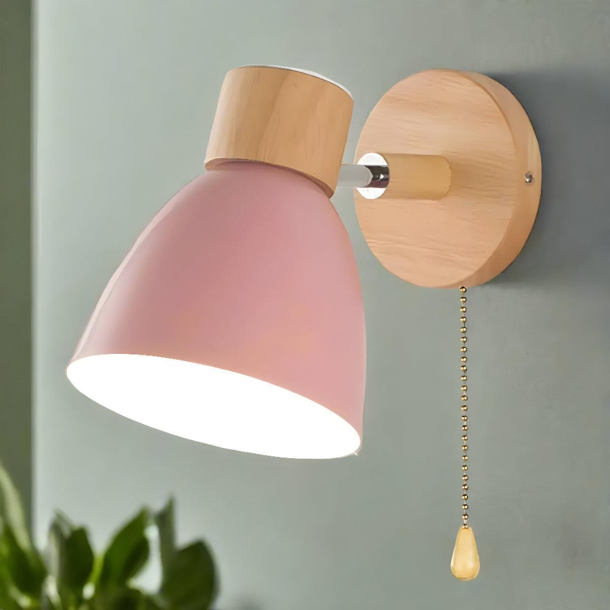 Scandinavian Wall Mounted Bedside Reading Light With Integrated Pull Switch