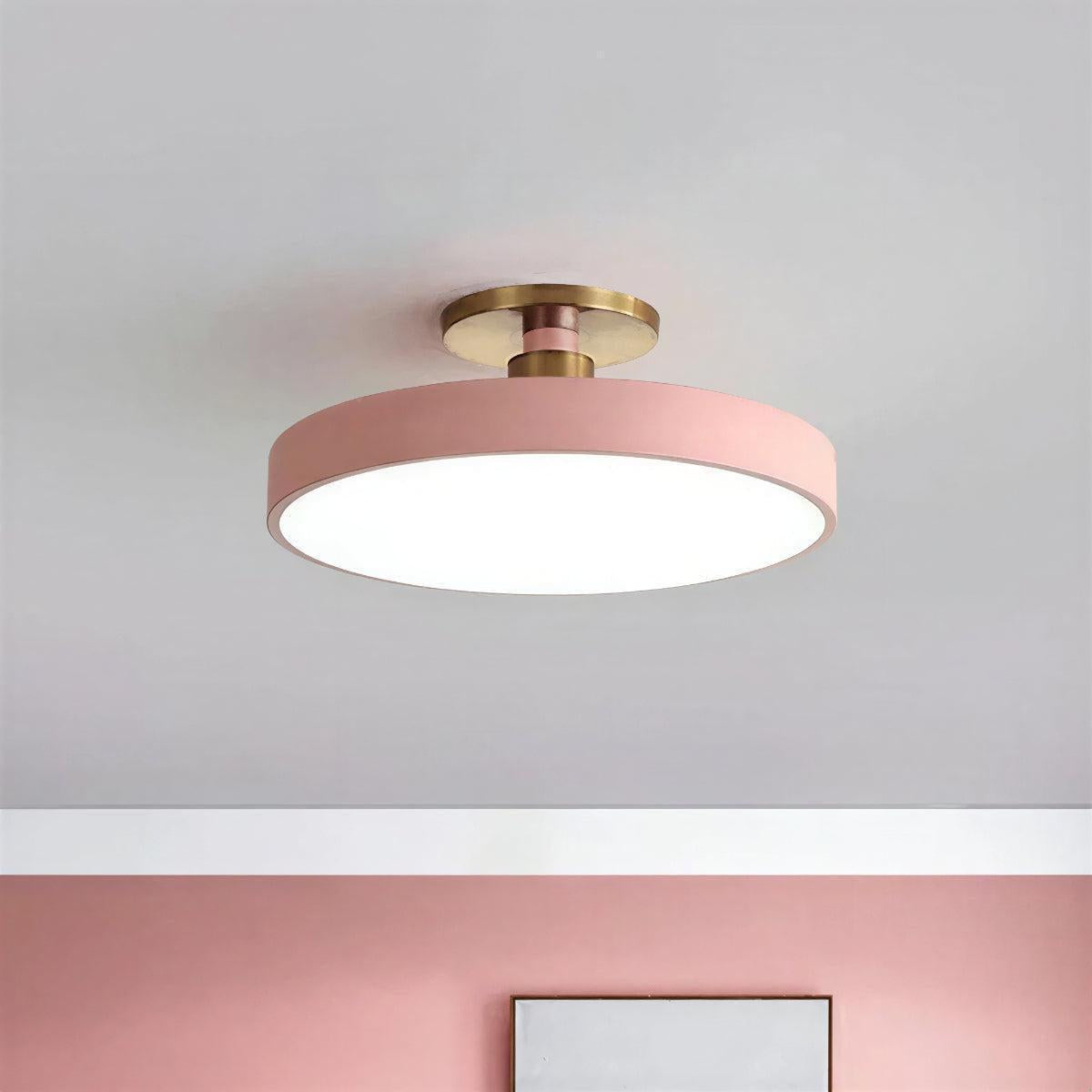 Semi Flush Ceiling Light With Modern Circular Nordic Design