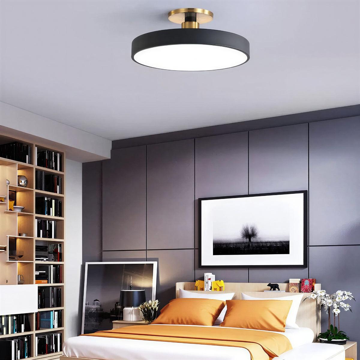 Semi Flush Ceiling Light With Modern Circular Nordic Design