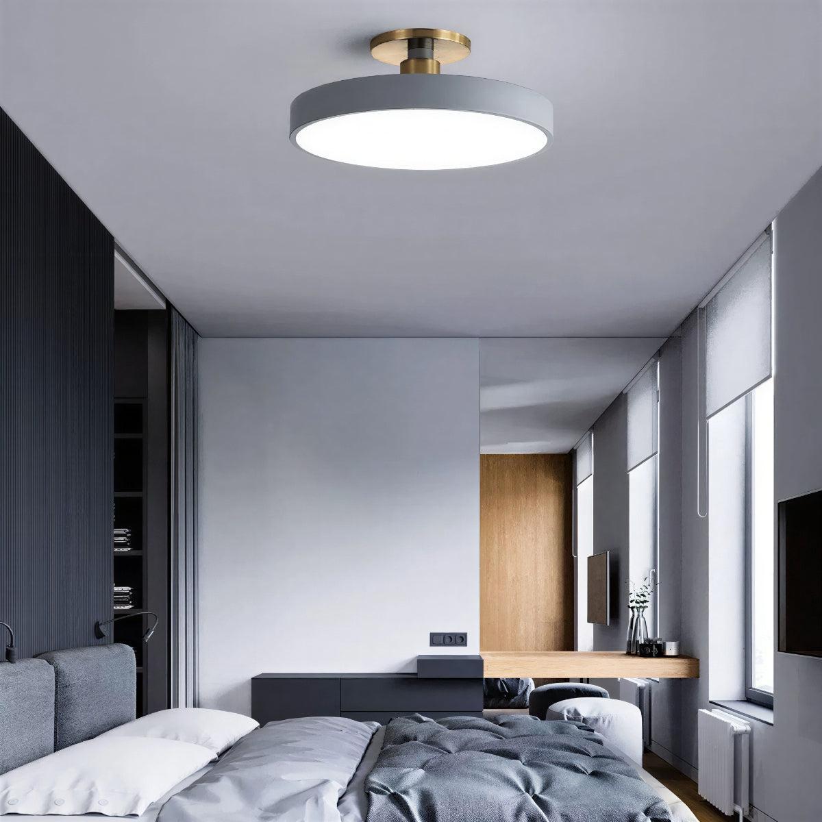 Semi Flush Ceiling Light With Modern Circular Nordic Design