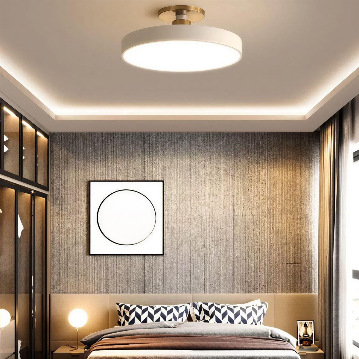 Semi Flush Ceiling Light With Modern Circular Nordic Design