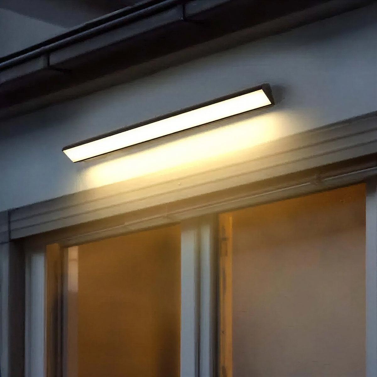 Sleek Linear Outdoor Wall Light For Entrances With Geometric Design