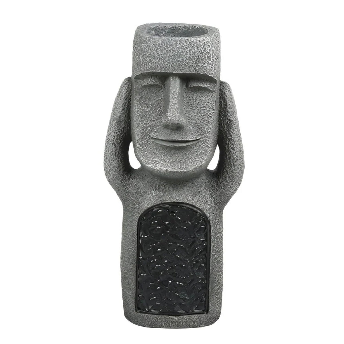 Solar Powered Garden Light With Easter Island Statue Design