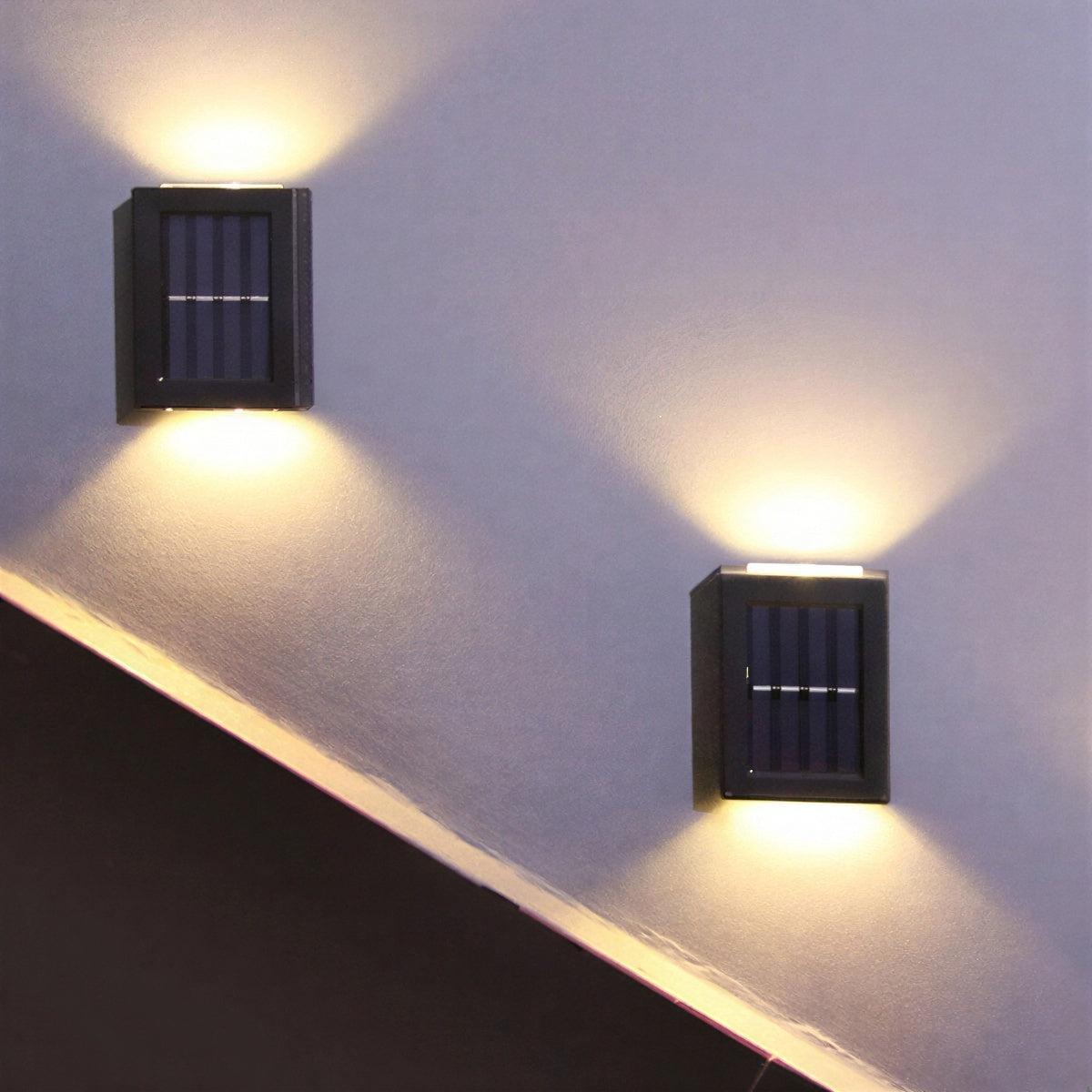 Solar Powered Outdoor Exterior Wall Lights With Up Down Lighting