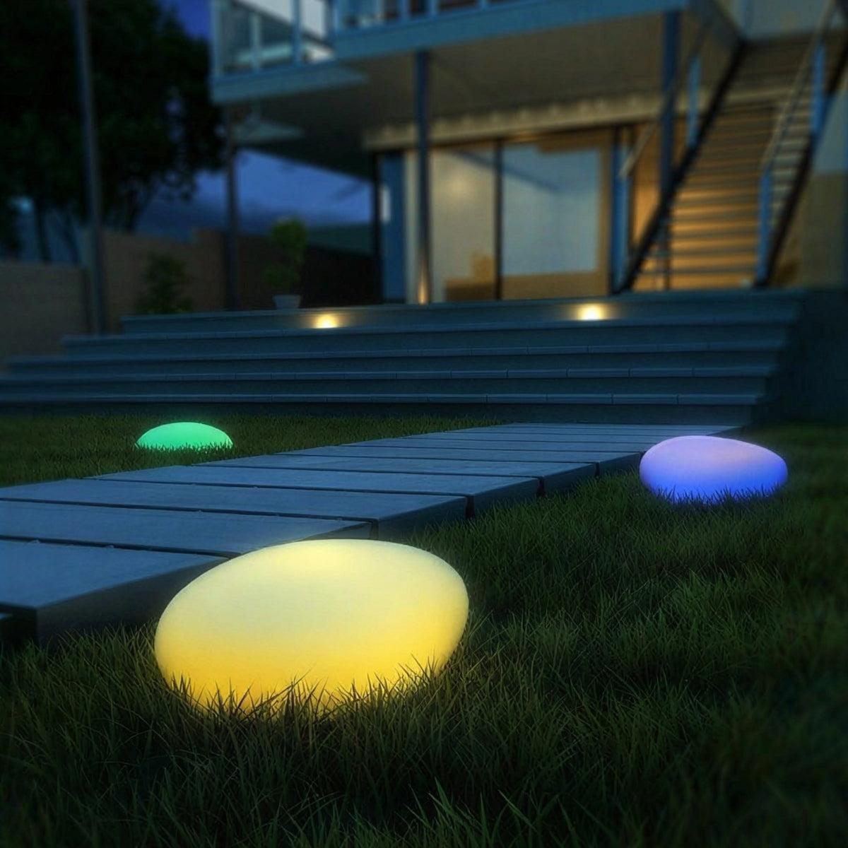 Solar Powered Stone Rock Styled Garden Light For Pathway