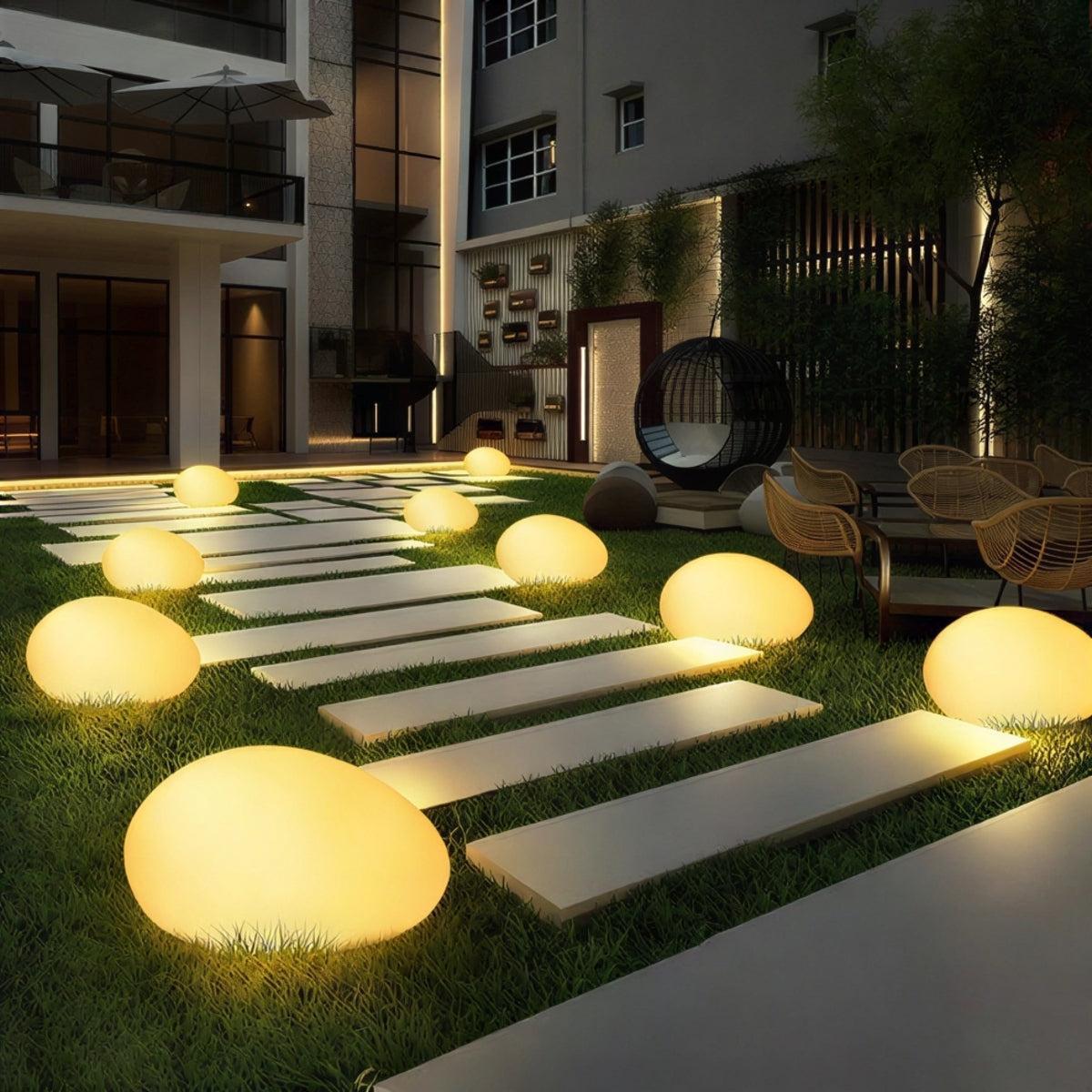 Solar Powered Stone Rock Styled Garden Light For Pathway