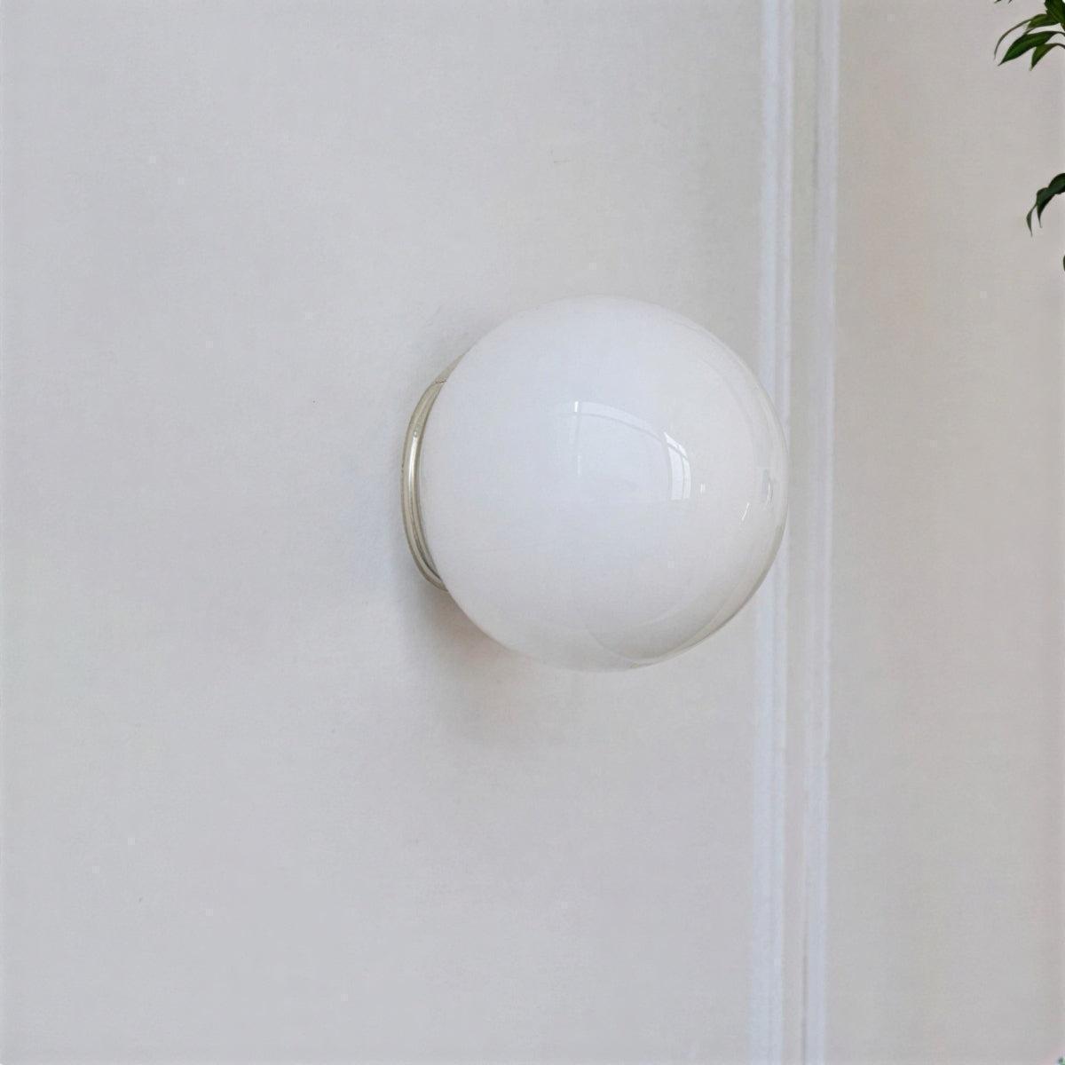 Spherical Mid-Century Wall Light Sconce With Frosted Globe Design