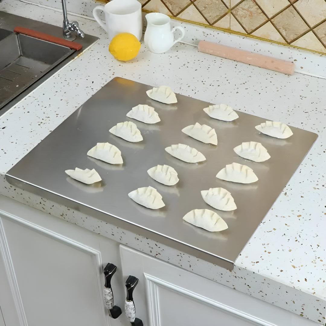 Stainless Steel Home Chopping Board With Spill Guard For Kitchen