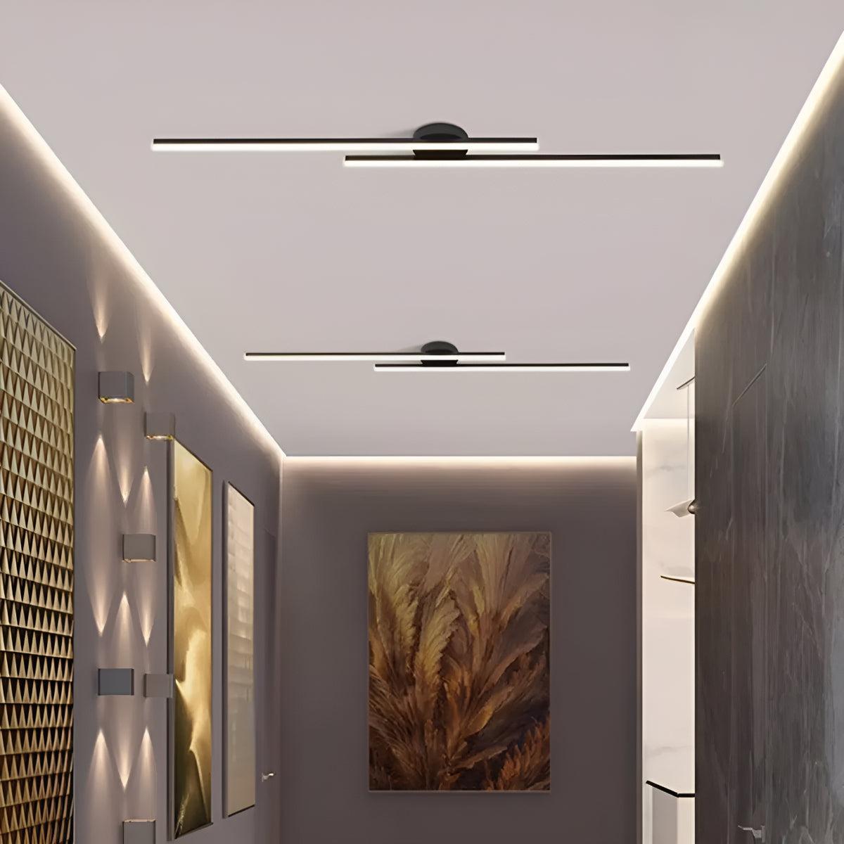 Strip Ceiling Light With Semi Flush Modern Aluminium Design