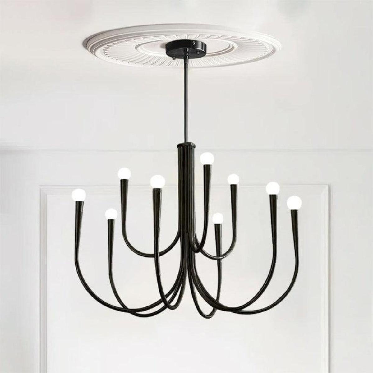 Swoop Arm Chandelier Ceiling Light For Lounge And Sitting Rooms