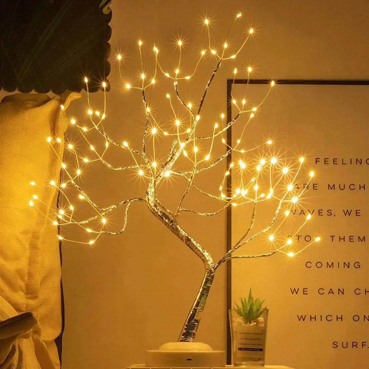 Table Lamp With Decorative Bonsai Fairy Tree Light For Ambient Rooms