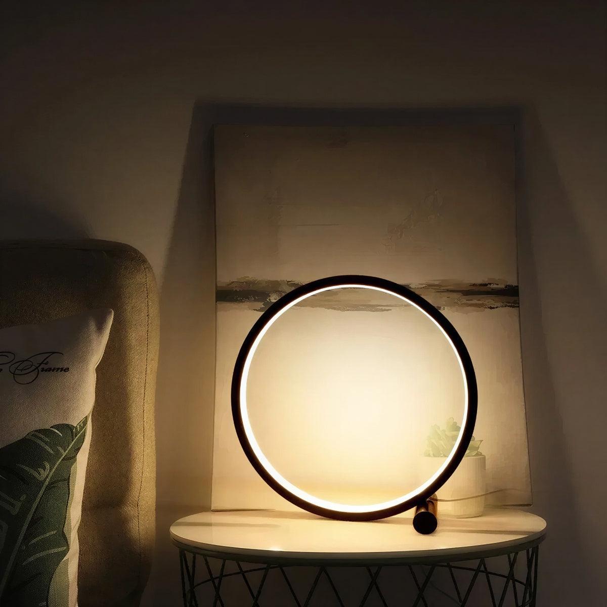Touch Dimmable Circular Ring Table Desk Lamp