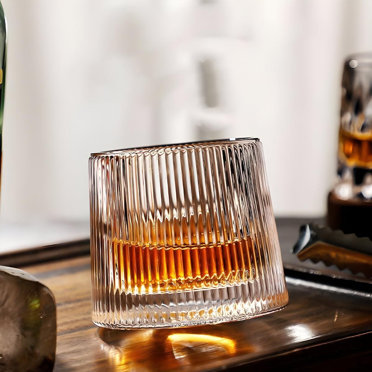 Traditional Japanese Edo Whisky Set With Aerating Rotation Base