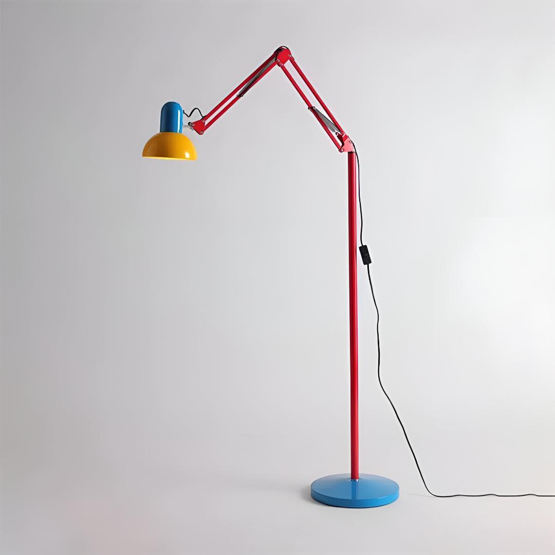 Tri Colour Memphis Floor Lamp With Adjustable Arm And Modern Design