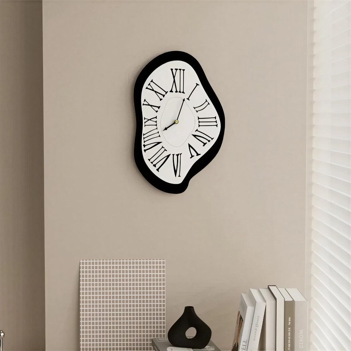 Unique Melting Wall Clock With Roman Numerals And Surrealist Style