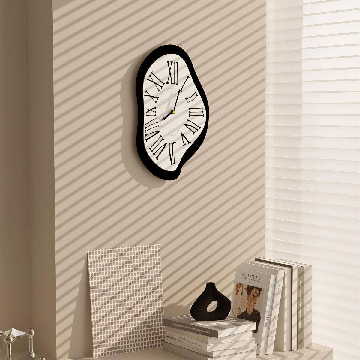 Unique Melting Wall Clock With Roman Numerals And Surrealist Style