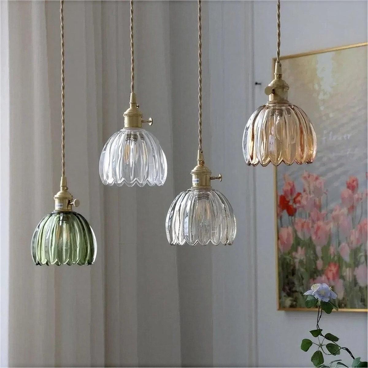 Vintage Flower Styled Pendant Light With Floral Shape Fitting