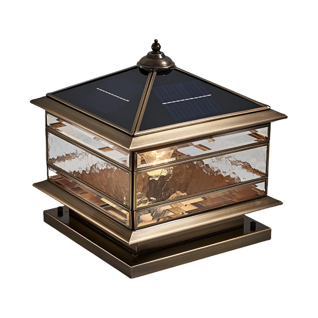 Vintage Outdoor Post Lantern With Glass Design For Patio And Yard