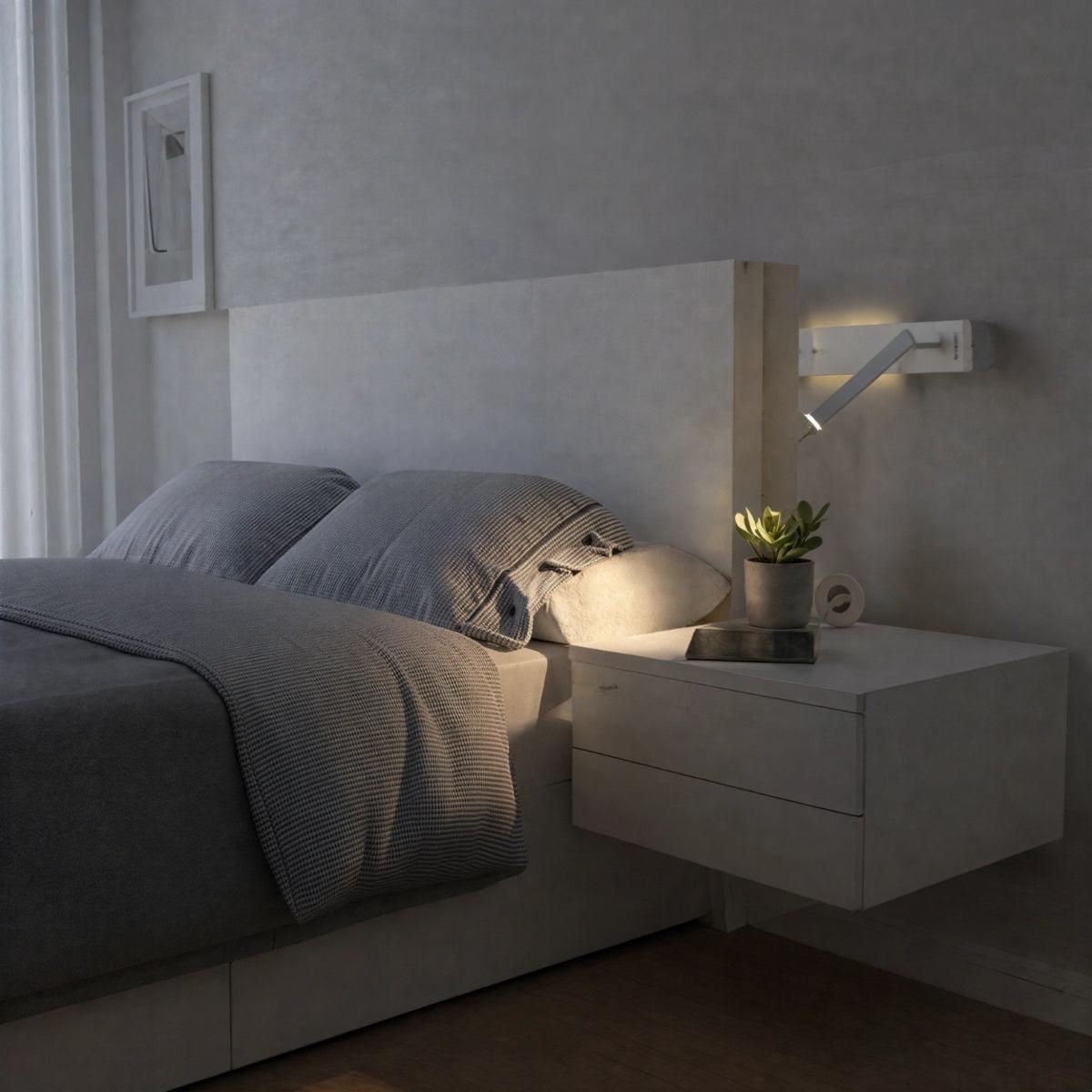 Wall Lamp For Reading With Integrated Adjustable LED Focused Beam