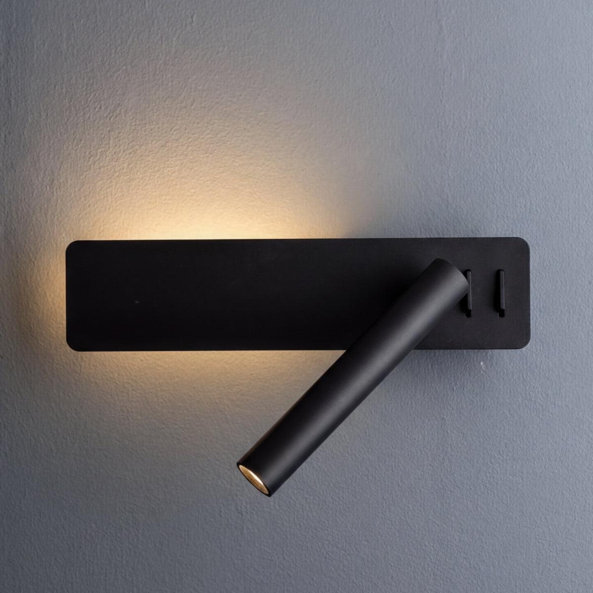 Wall Lamp For Reading With Integrated Adjustable LED Focused Beam