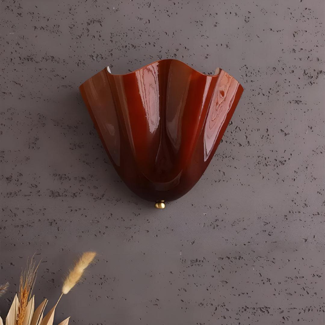 Wall Lamp with Elegant Petal Curved Glass Style