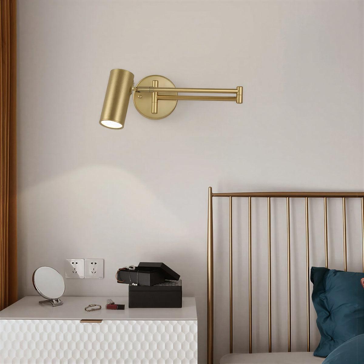 Wall Light With Adjustable Swing Arm Reading Lamp