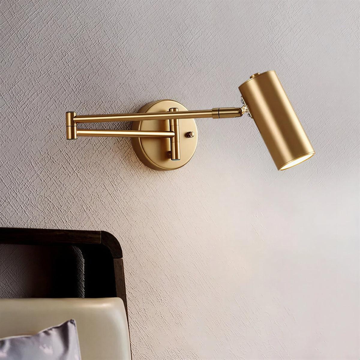 Wall Light With Adjustable Swing Arm Reading Lamp