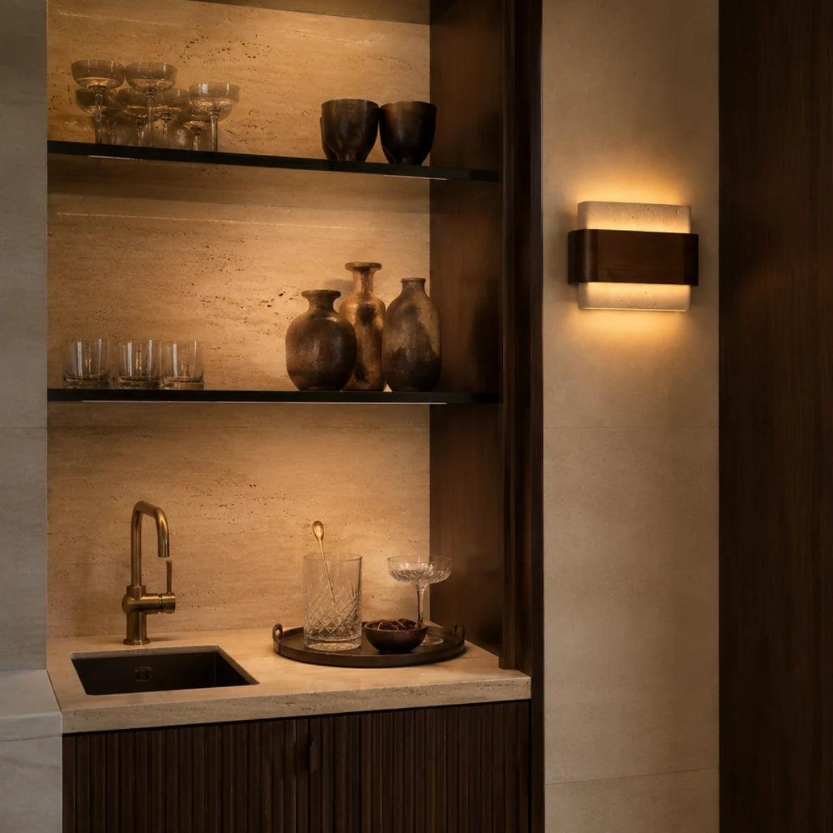 Wall Light With Stone And Wood Style Living Room Hallway And Bedroom