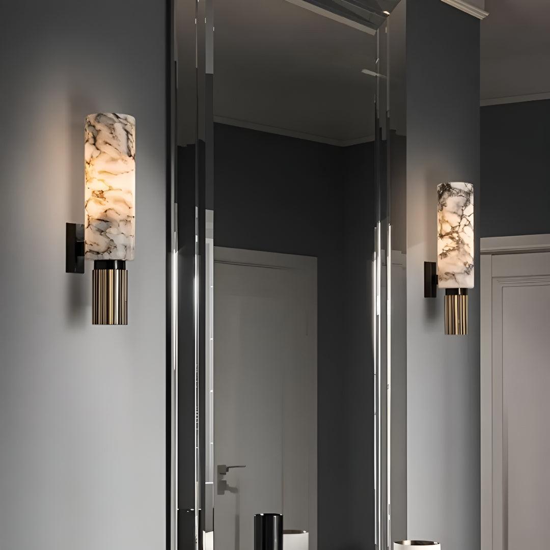Wall Light with LED Glow and Alabaster Marble Shade