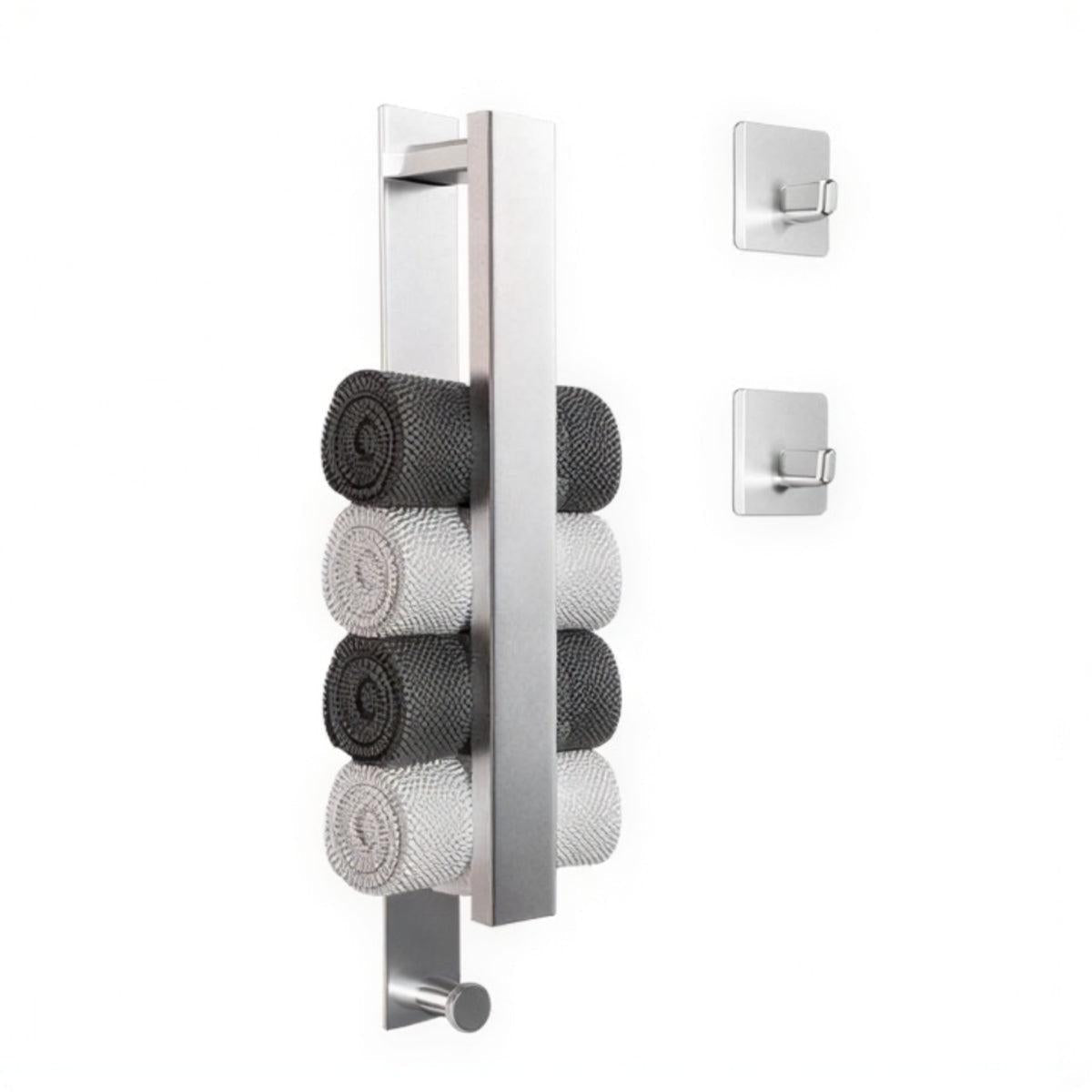Wall Mounted Bathroom Towel Holder Rail With Self Adhesive Backing