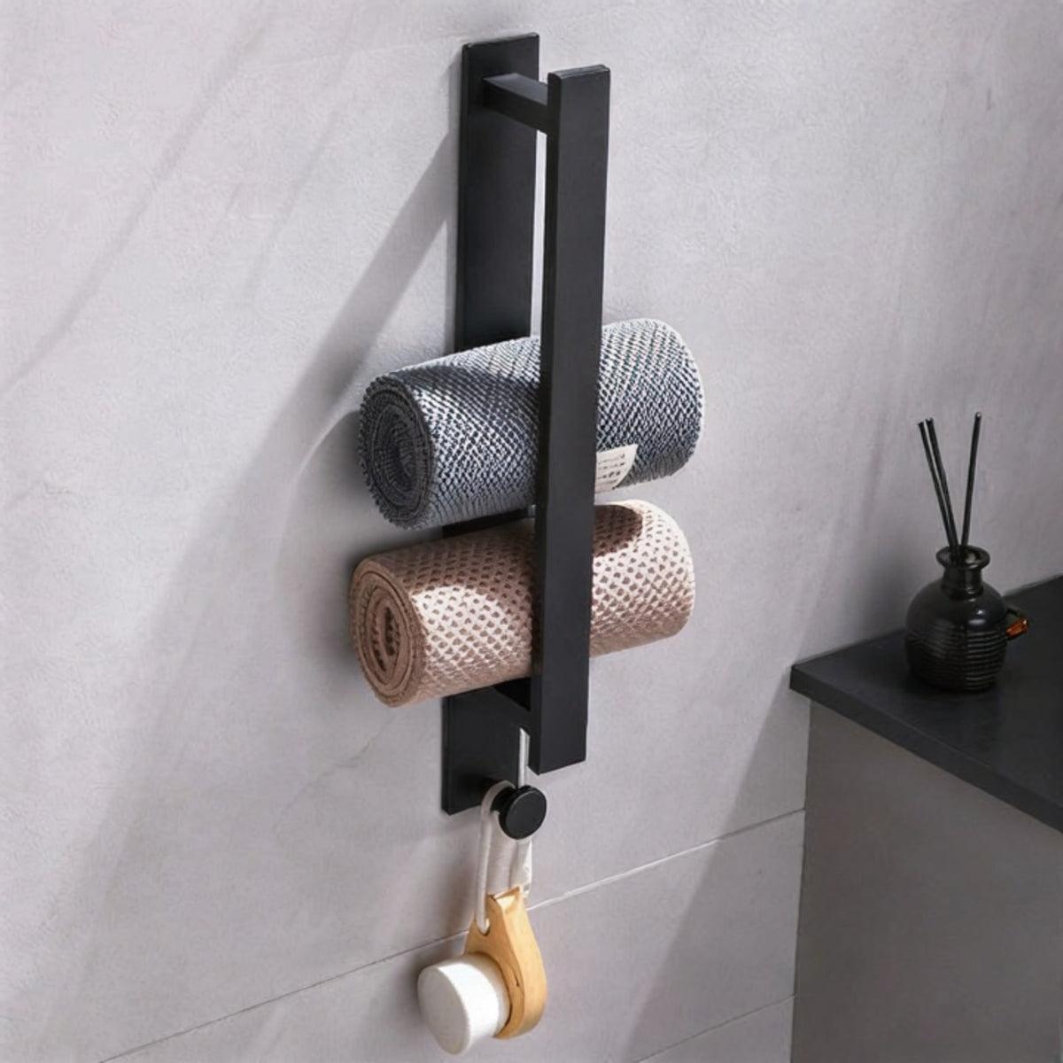 Wall Mounted Bathroom Towel Holder Rail With Self Adhesive Backing