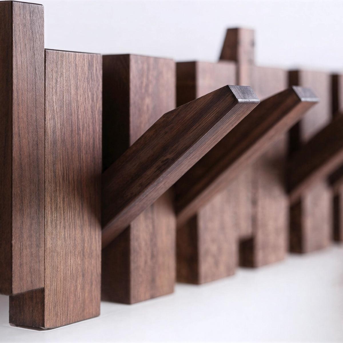 Wall Mounted Coat Rack For Hallway Organiser With Folding Piano Style Hooks