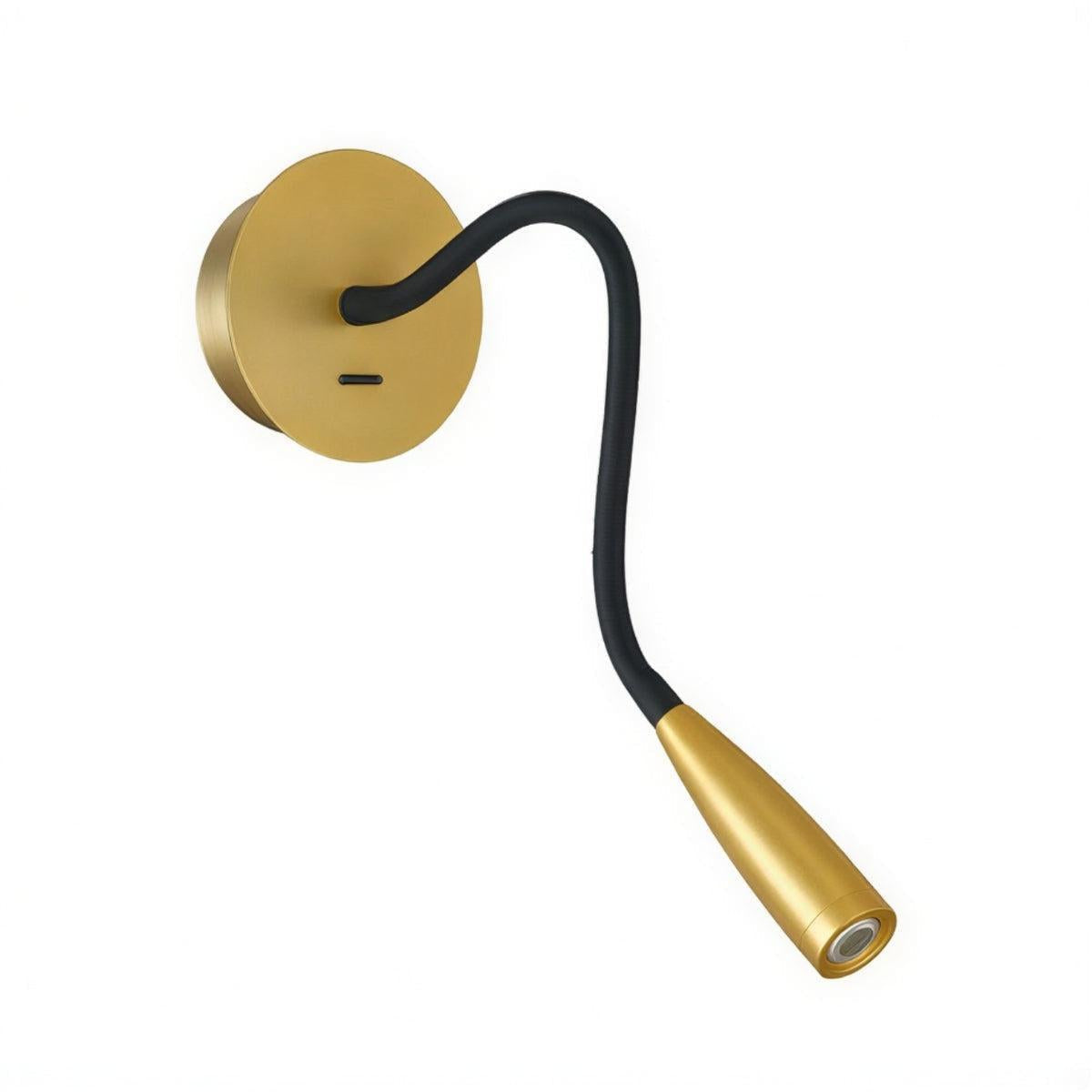 Wall Mounted Reading Light With Integrated USB Charging Port And Flexible Gooseneck