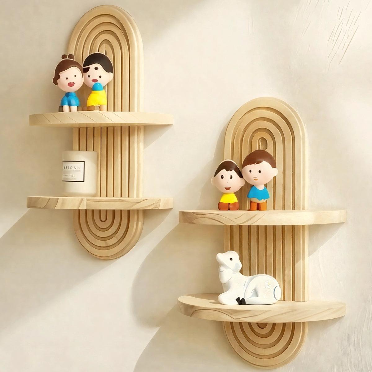 Wall Shelf With Wooden Arched Architectural Home Decoration Design