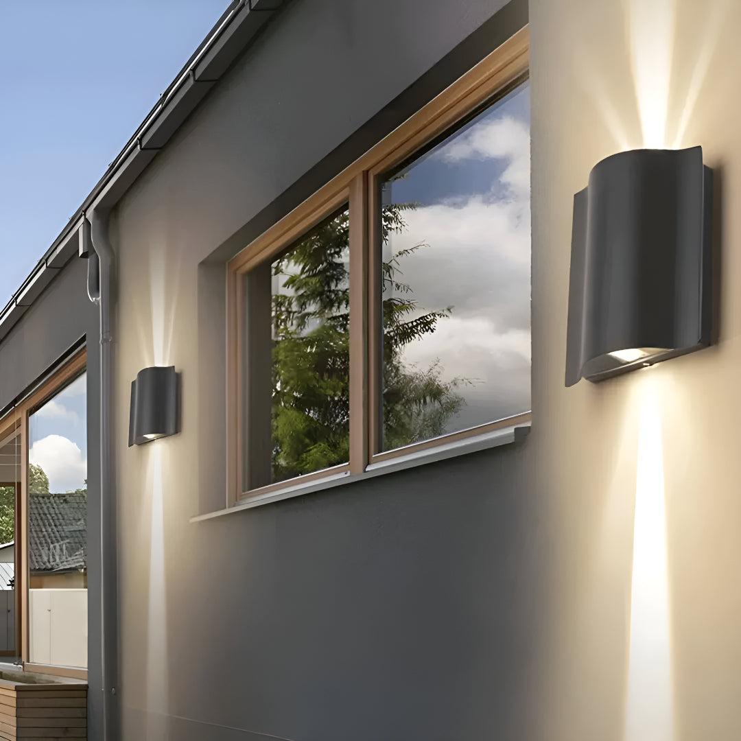 Wave Style Outdoor Wall Lights With Up And Down Sconce