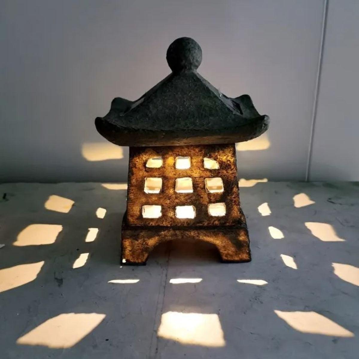 Zen Pagoda Lantern Styled Outdoor Solar Powered Garden Light