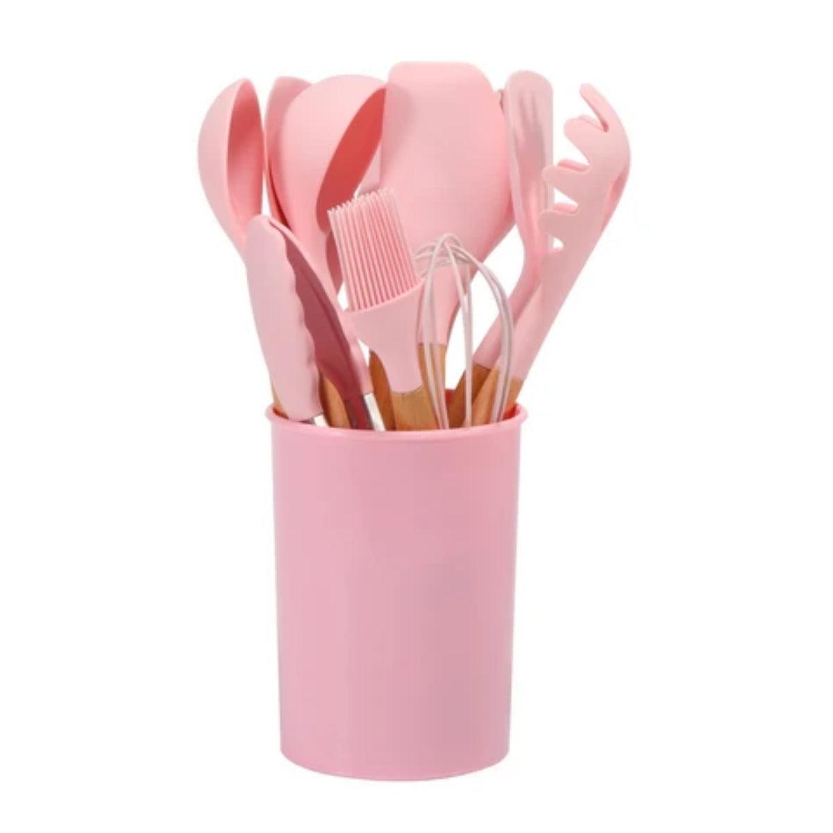 12 Piece Silicone Kitchen Utensils Set With Holder