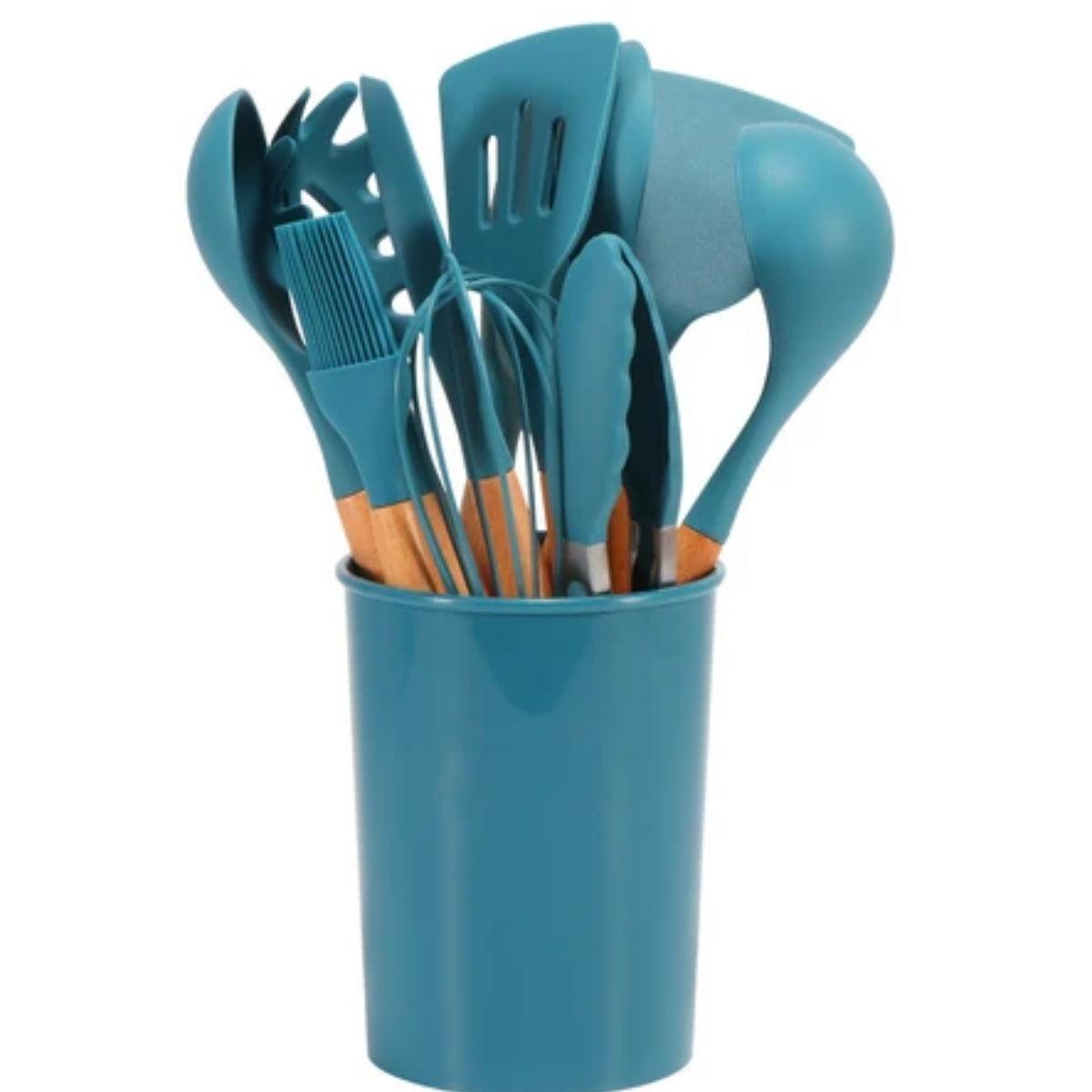 12 Piece Silicone Kitchen Utensils Set With Holder