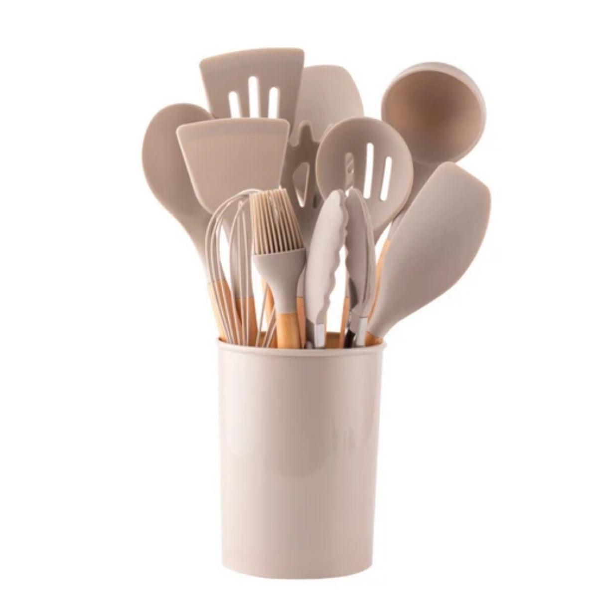 12 Piece Silicone Kitchen Utensils Set With Holder