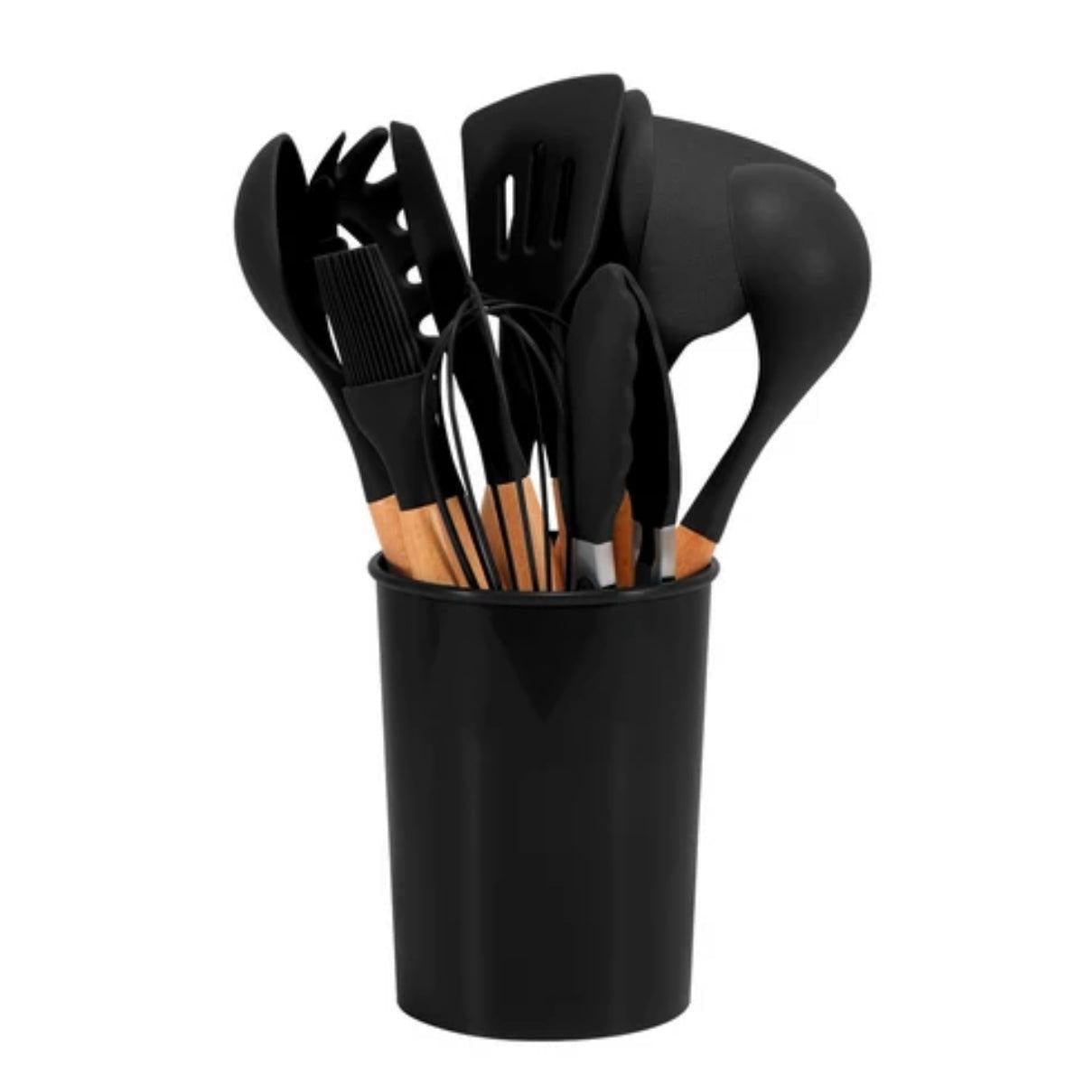 12 Piece Silicone Kitchen Utensils Set With Holder