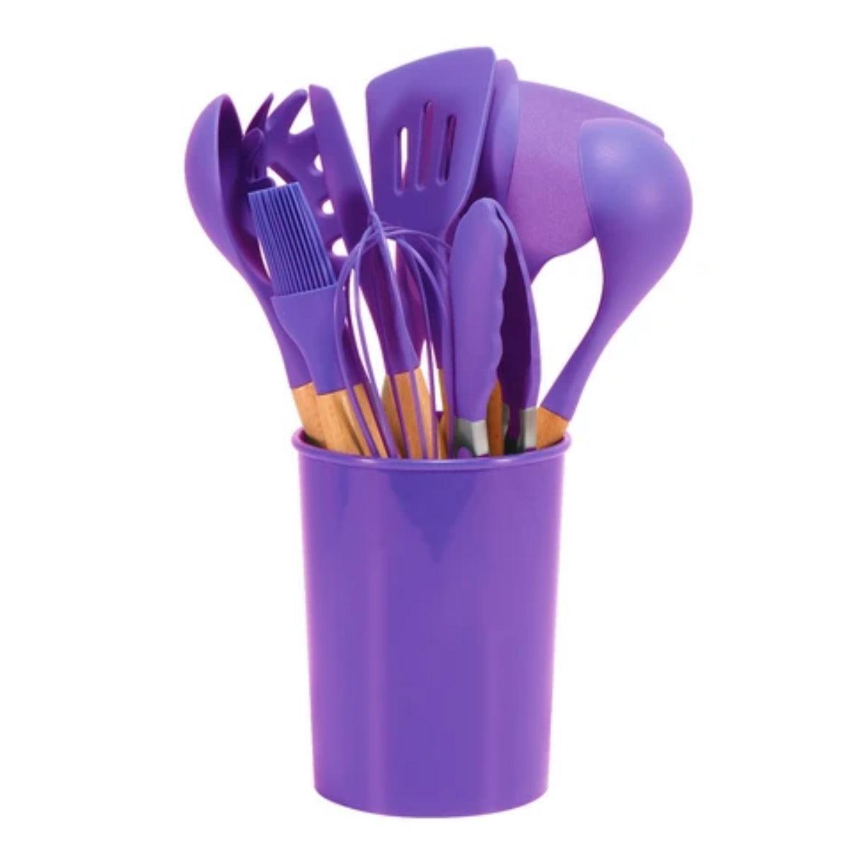 12 Piece Silicone Kitchen Utensils Set With Holder