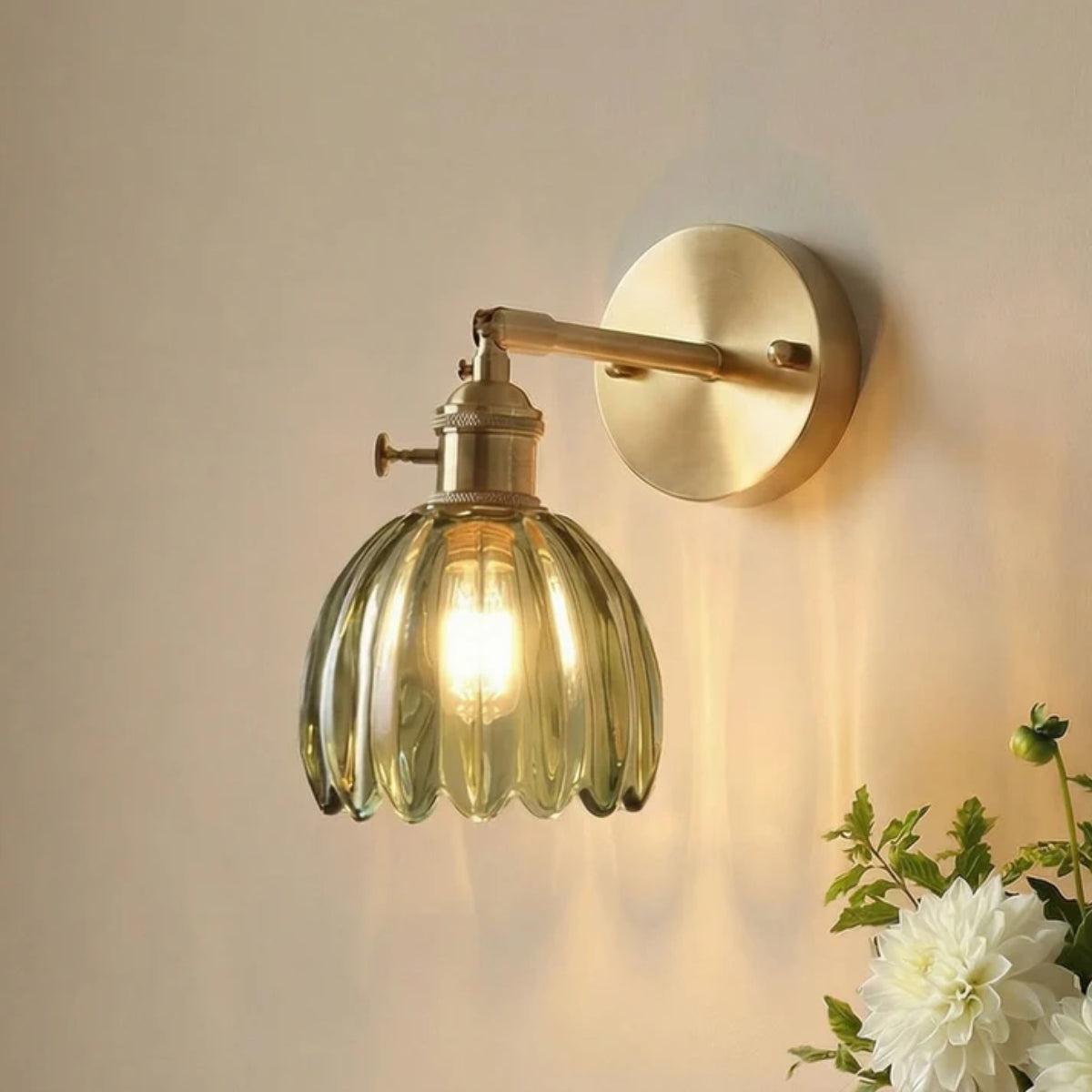 Adjustable Decorative Retro Tulip Flower Wall Light Fixture With Blossoming Design