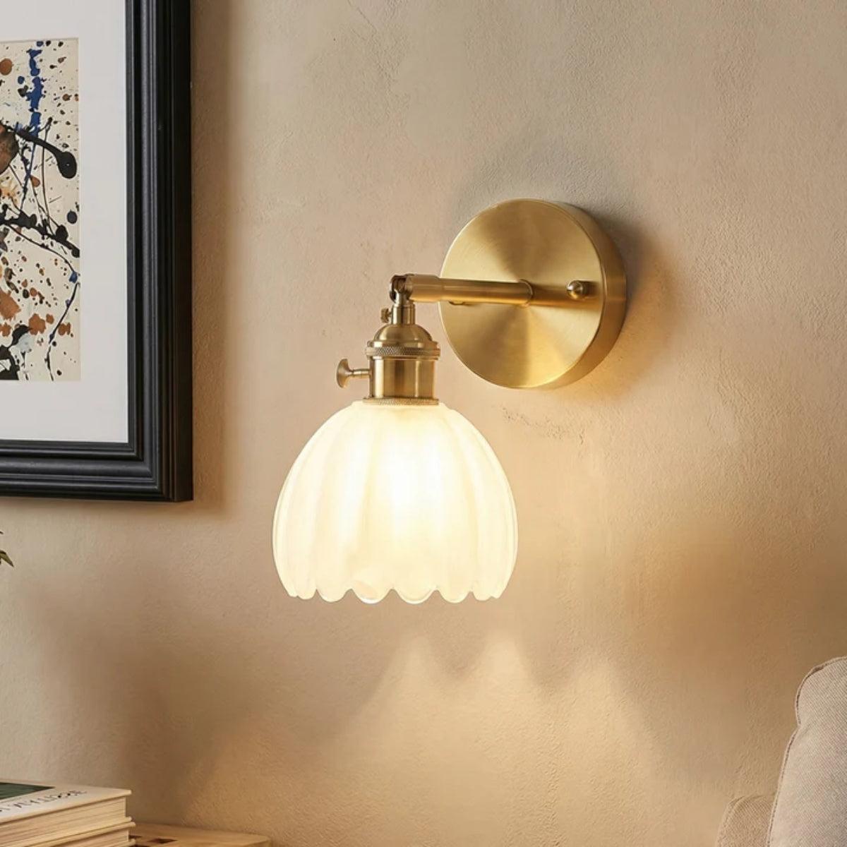 Adjustable Decorative Retro Tulip Flower Wall Light Fixture With Blossoming Design