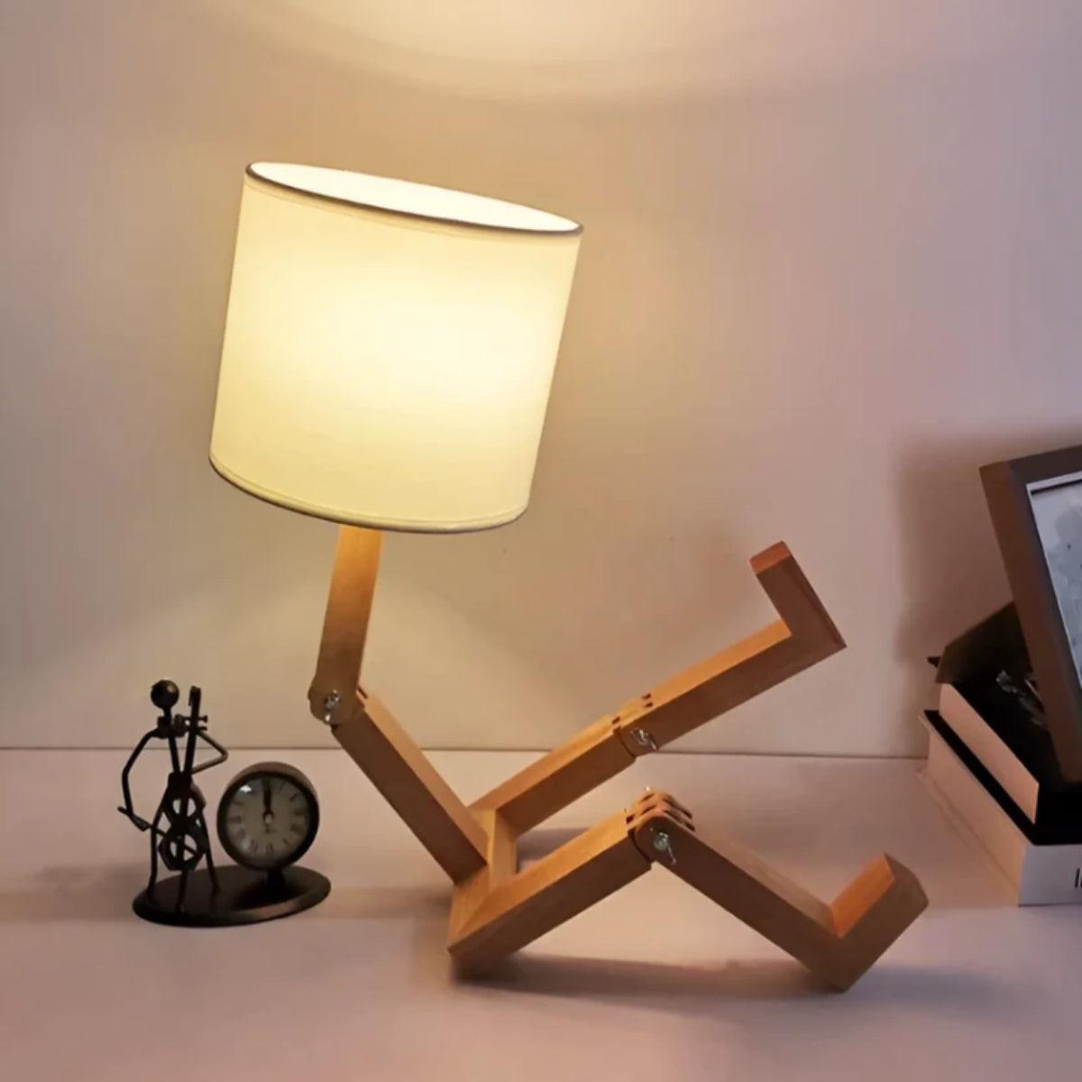 Adjustable Person Styled Table Lamp With Flexible Parts