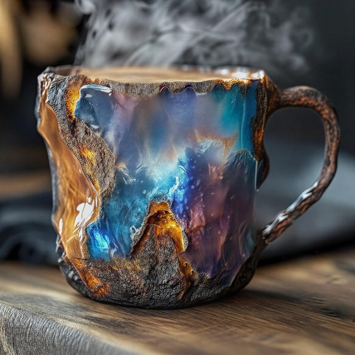 Aesthetic Coffee Cup Mug With Textured Geode Pattern Design